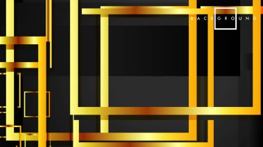 Vektör Modern Soyut Kareler Arka Planlar . siyah ve altın renk degradesi ile. eps 10 şablonu