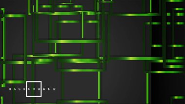 Vektör Modern Soyut Kareler Arka Planlar . siyah ve yeşil metal renk degradesi ile. eps 10 şablonu