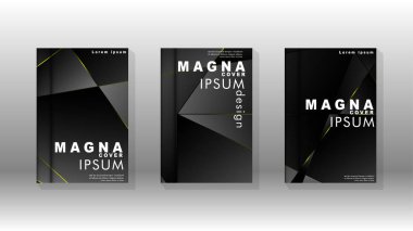 Fantezi çokgen kapak desen arka plan tasarımı. sarı üçgen çizgi