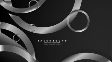 Lüks parlak gri daireler ile soyut metal vektör arka plan