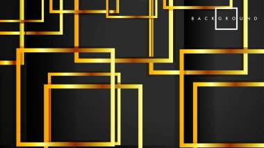 Vektör Modern Soyut Kareler Arka Planlar . siyah ve altın renk degradesi ile. eps 10 şablonu
