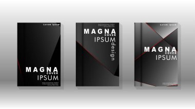 Kapak tasarım deseninin arka planı. Kırmızı üçgen çizgisi. Vektör ön sayfa yazı tipi