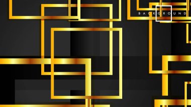 Vektör Modern Soyut Kareler Arka Planlar . siyah ve altın renk degradesi ile. eps 10 şablonu
