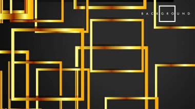 Vektör Modern Soyut Kareler Arka Planlar . siyah ve altın renk degradesi ile. eps 10 şablonu