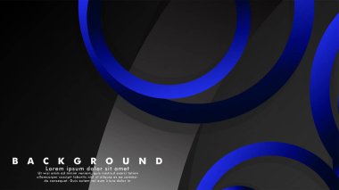 Parlak fantezi mavi siyah daireler ile soyut metal vektör arka plan