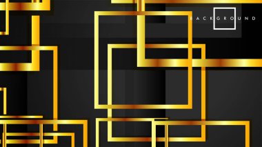 Vektör Modern Soyut Kareler Arka Planlar . siyah ve altın renk degradesi ile. eps 10 şablonu