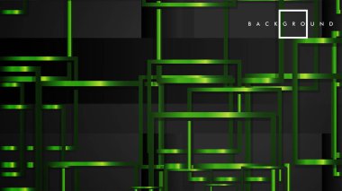 Vektör Modern Soyut Kareler Arka Planlar . siyah ve yeşil metal renk degradesi ile. eps 10 şablonu