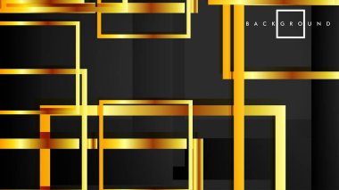 Vektör Modern Soyut Kareler Arka Planlar . siyah ve altın renk degradesi ile. eps 10 şablonu
