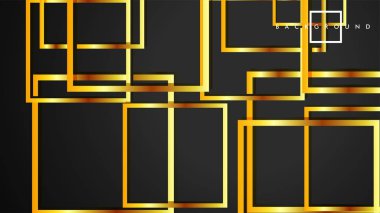 Vektör Modern Soyut Kareler Arka Planlar . siyah ve altın renk degradesi ile. eps 10 şablonu