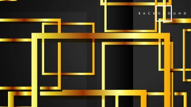 Vektör Modern Soyut Kareler Arka Planlar . siyah ve altın renk degradesi ile. eps 10 şablonu