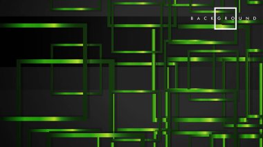 Vektör Modern Soyut Kareler Arka Planlar . siyah ve yeşil metal renk degradesi ile. eps 10 şablonu