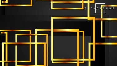 Vektör Modern Soyut Kareler Arka Planlar . siyah ve altın renk degradesi ile. eps 10 şablonu