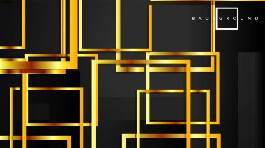 Vektör Modern Soyut Kareler Arka Planlar . siyah ve altın renk degradesi ile. eps 10 şablonu