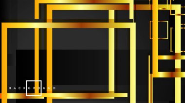 Vektör Modern Soyut Kareler Arka Planlar . siyah ve altın renk degradesi ile. eps 10 şablonu