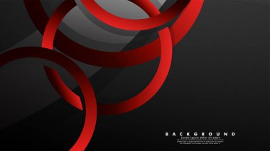 Lüks parlak kırmızı koyu halkalar ile soyut metal vektör arka plan