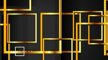 Vektör Modern Soyut Kareler Arka Planlar . siyah ve altın renk degradesi ile. eps 10 şablonu