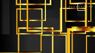 Vektör Modern Soyut Kareler Arka Planlar . siyah ve altın renk degradesi ile. eps 10 şablonu