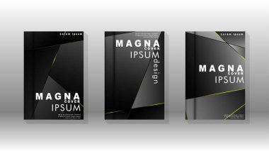 Fantezi çokgen kapak desen arka plan tasarımı. sarı üçgen çizgi