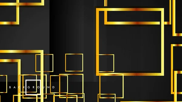 Pozadí moderních abstraktních čtverců. s černým a zlatým barevným přechodem. Šablona EPS 10 — Stockový vektor