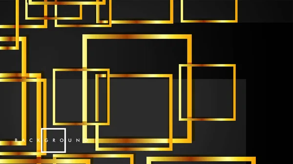 ベクトル現代抽象正方形の背景.黒と金のグラデーションで。eps 10 テンプレート — ストックベクタ