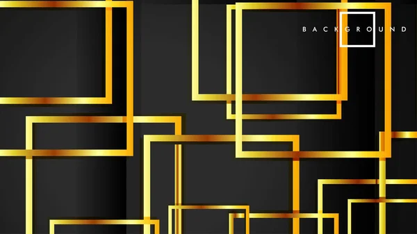 Vektor moderne abstrakte Quadrate Hintergründe. mit schwarzem und goldenem Farbverlauf. Vorlage Folge 10 — Stockvektor