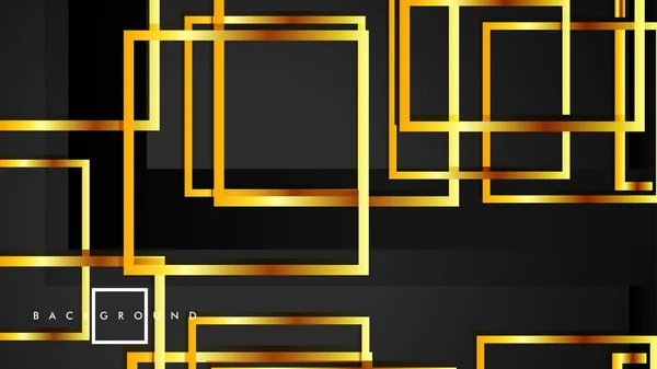 ベクトル現代抽象正方形の背景.黒と金のグラデーションで。eps 10 テンプレート — ストックベクタ