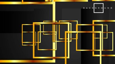Vektör Modern Soyut Kareler Arka Planlar . siyah ve altın renk degradesi ile. eps 10 şablonu