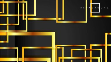 Vektör Modern Soyut Kareler Arka Planlar . siyah ve altın renk degradesi ile. eps 10 şablonu