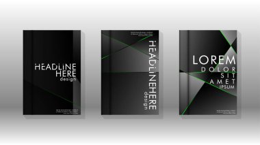 Arka plan kapağı tasarımı lüks çokgen desenler.yeşil üçgen çizgi