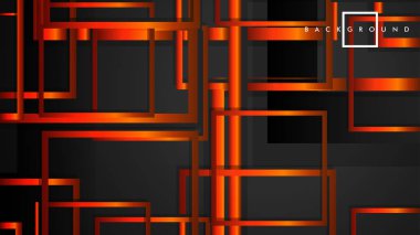 Vektör Modern Soyut Kareler Arka Planlar . siyah turuncu degrade ile. eps 10 şablonu