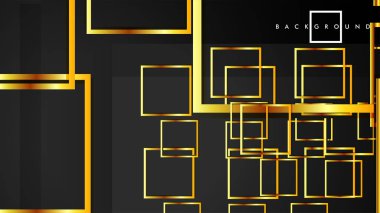 Vektör Modern Soyut Kareler Arka Planlar . siyah ve altın renk degradesi ile. eps 10 şablonu