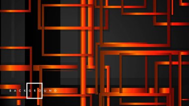 Vektör Modern Soyut Kareler Arka Planlar . siyah turuncu degrade ile. eps 10 şablonu