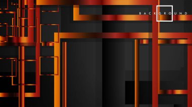 Vektör Modern Soyut Kareler Arka Planlar . siyah ve metal renk degradesi ile. eps 10 şablonu