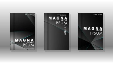 Kapak tasarım deseninin arka planı. mavi üçgen çizgi. Vektör ön sayfa yazı tipi