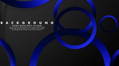 Parlak fantezi mavi siyah daireler ile soyut metal vektör arka plan