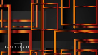 Vektör Modern Soyut Kareler Arka Planlar . siyah ve metal renk degradesi ile. eps 10 şablonu