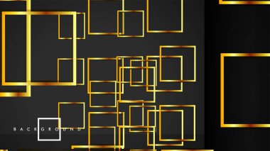 Vektör Modern Soyut Kareler Arka Planlar . siyah ve altın renk degradesi ile. eps 10 şablonu