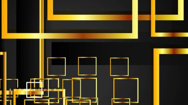 Vektör Modern Soyut Kareler Arka Planlar . siyah ve altın renk degradesi ile. eps 10 şablonu