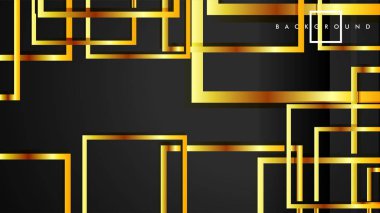 Vektör Modern Soyut Kareler Arka Planlar . siyah ve altın renk degradesi ile. eps 10 şablonu
