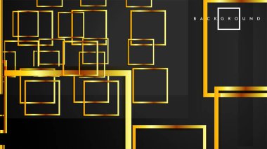 Vektör Modern Soyut Kareler Arka Planlar . siyah ve altın renk degradesi ile. eps 10 şablonu