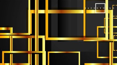 Vektör Modern Soyut Kareler Arka Planlar . siyah ve altın renk degradesi ile. eps 10 şablonu