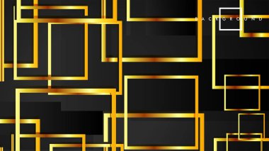 Vektör Modern Soyut Kareler Arka Planlar . siyah ve altın renk degradesi ile. eps 10 şablonu