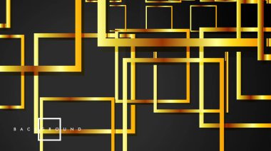 Vektör Modern Soyut Kareler Arka Planlar . siyah ve altın renk degradesi ile. eps 10 şablonu