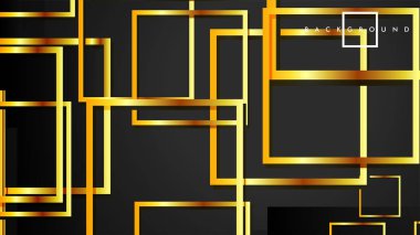 Vektör Modern Soyut Kareler Arka Planlar . siyah ve altın renk degradesi ile. eps 10 şablonu