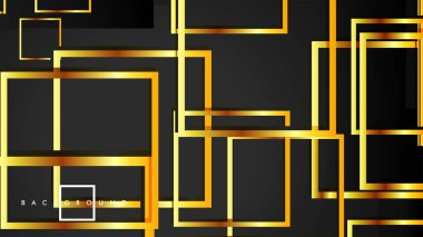 Vektör Modern Soyut Kareler Arka Planlar . siyah ve altın renk degradesi ile. eps 10 şablonu