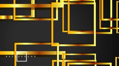 Vektör Modern Soyut Kareler Arka Planlar . siyah ve altın renk degradesi ile. eps 10 şablonu