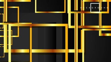 Vektör Modern Soyut Kareler Arka Planlar . siyah ve altın renk degradesi ile. eps 10 şablonu