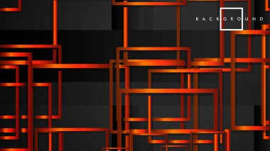 Vektör Modern Soyut Kareler Arka Planlar . siyah turuncu degrade ile. eps 10 şablonu