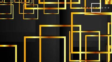 Vektör Modern Soyut Kareler Arka Planlar . siyah ve altın renk degradesi ile. eps 10 şablonu