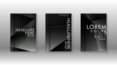 Arka plan kapağı tasarımı lüks çokgen desenler.yeşil üçgen çizgi